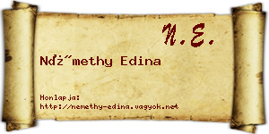 Némethy Edina névjegykártya