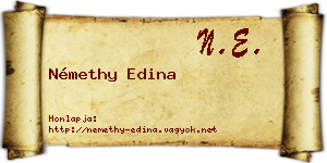 Némethy Edina névjegykártya